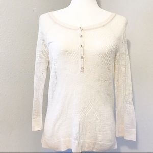 American Eagle Crochet L/S Henley